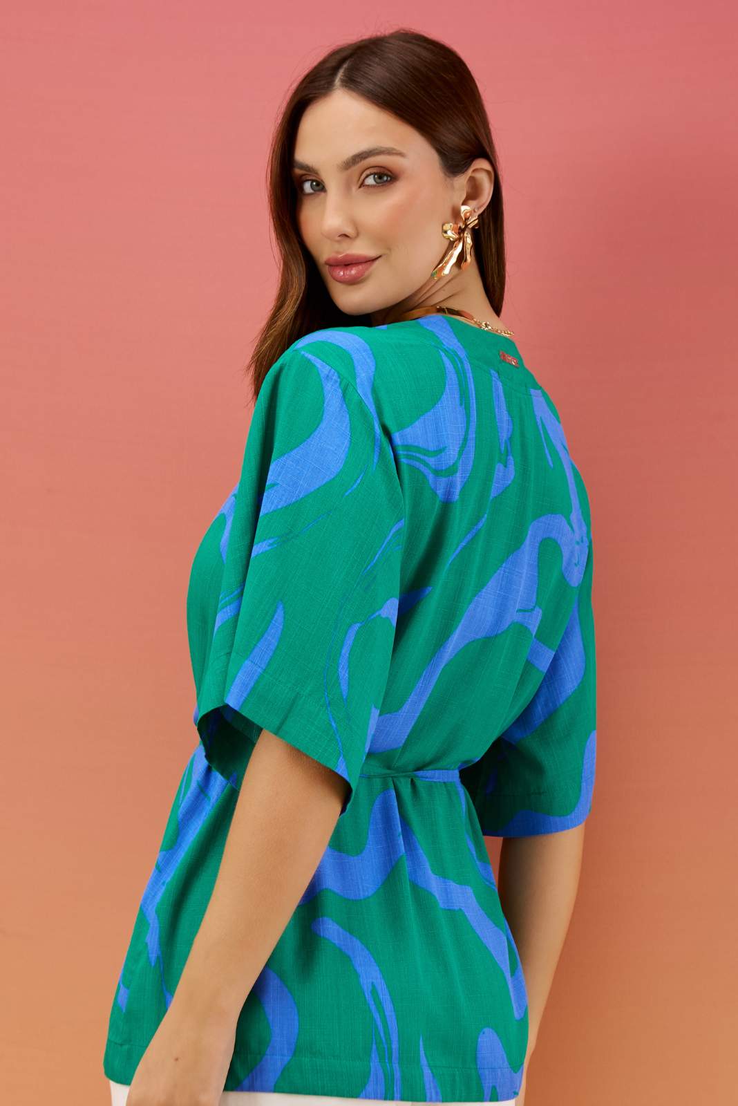 Conjunto de Kimono e Croped Verde - Imagem 2