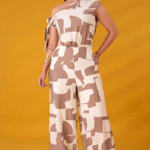 Macacão Com Decote Diferenciado Estampado