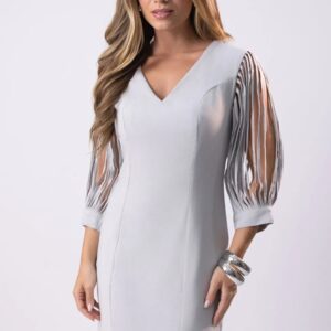 Vestido Com Manga Diferenciada Off White