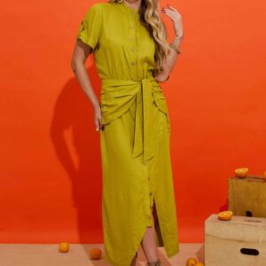 Vestido Longo Assimétrico Verde