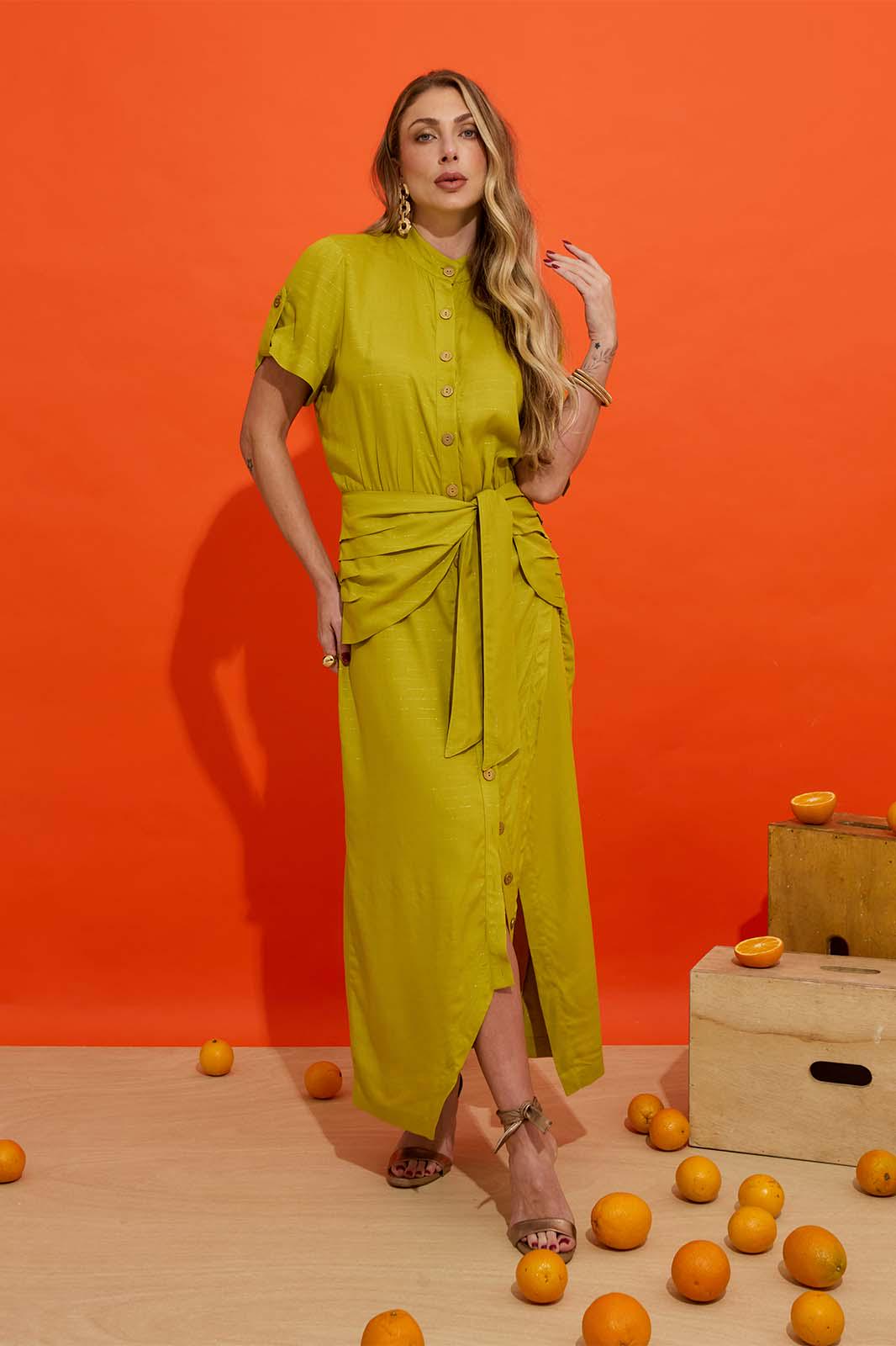 Vestido Longo Assimétrico Verde