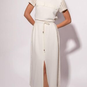 Conjunto Offwhite fenda na frente