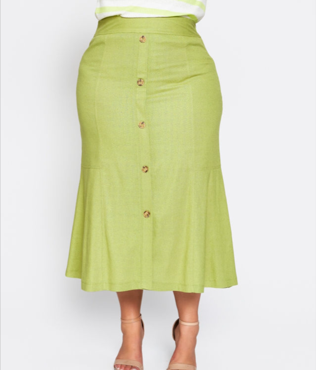 Saia Midi Verde Viscose