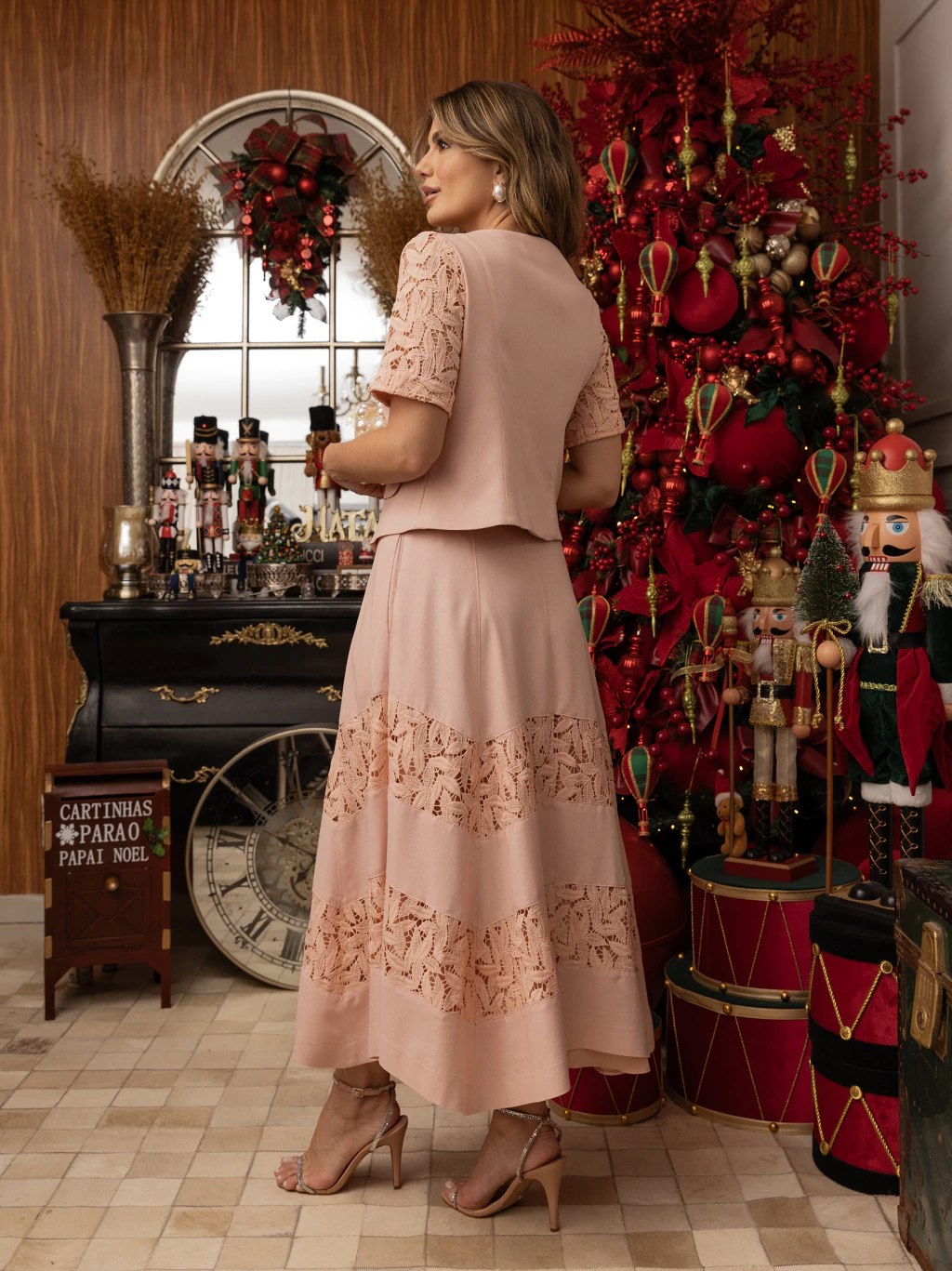 Conjunto Linho Com Renda Rose - Imagem 6