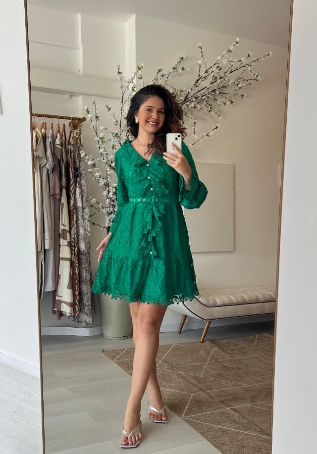 Vestido Renda Com Cinto