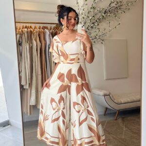 Macacão Pantalona Com Elàstex