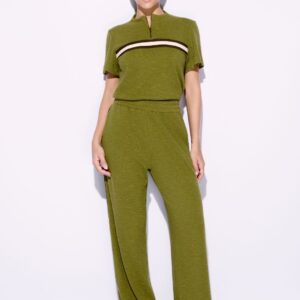 Conjunto de Calça e Blusa com Zíper Verde