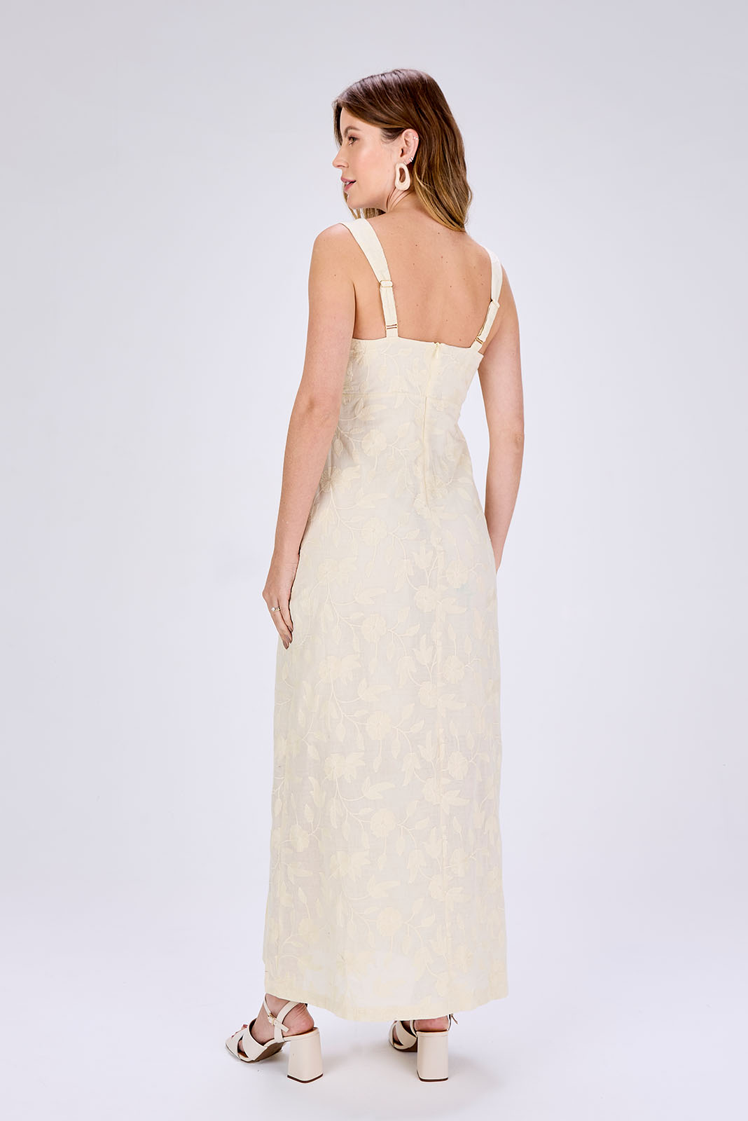 Vestido Bordado Dior Creme - Imagem 3
