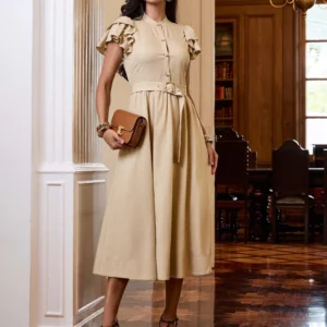 Vestido Linho Creme