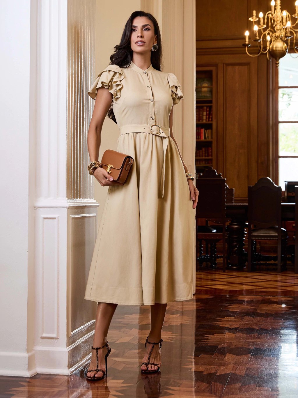 Vestido Linho Creme