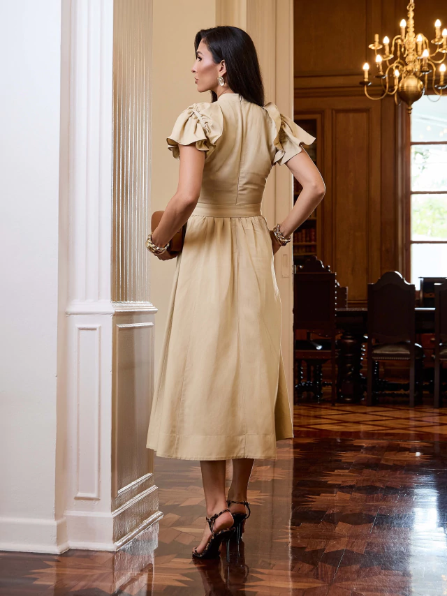 Vestido Linho Creme Vestido Linho Creme - Imagem 3
