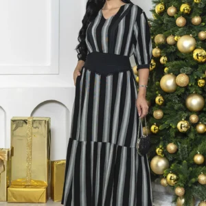 Vestido Midi Max Listrado